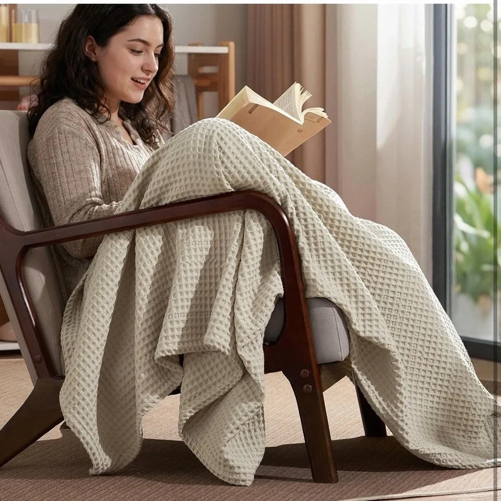 Lightweight Waffle Weave Blanket Queen Size, Queen(90